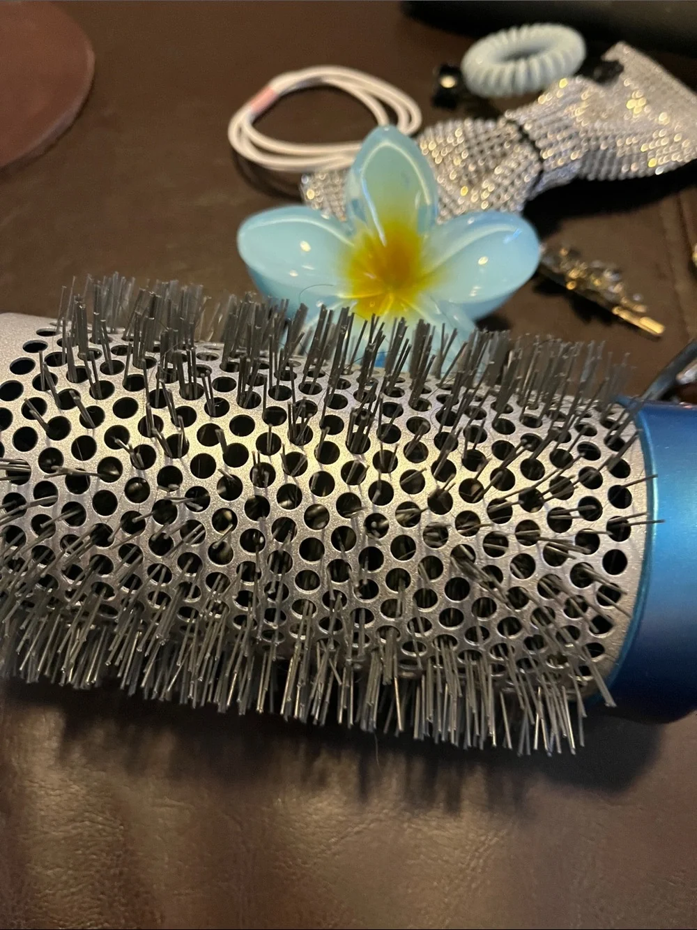 Bundle of hair accessories and brushes